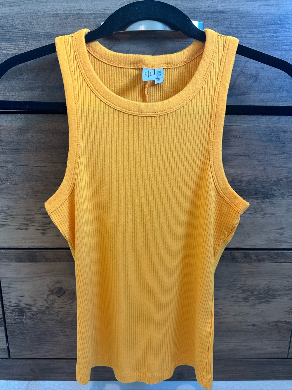 & Other Stories Ribbed Fitted Tank Top in Orange